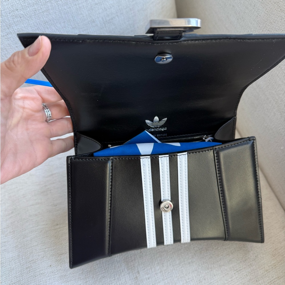 BALENCIAGA - X Adidas Hourglass Leather Top Handle Bag - Picture 4 of 5